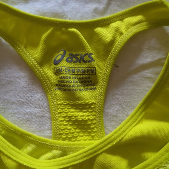 Asics Women’s Seamless Two In One Sports Bra in Neon Yellow, Size S/M - Picture 2 of 5